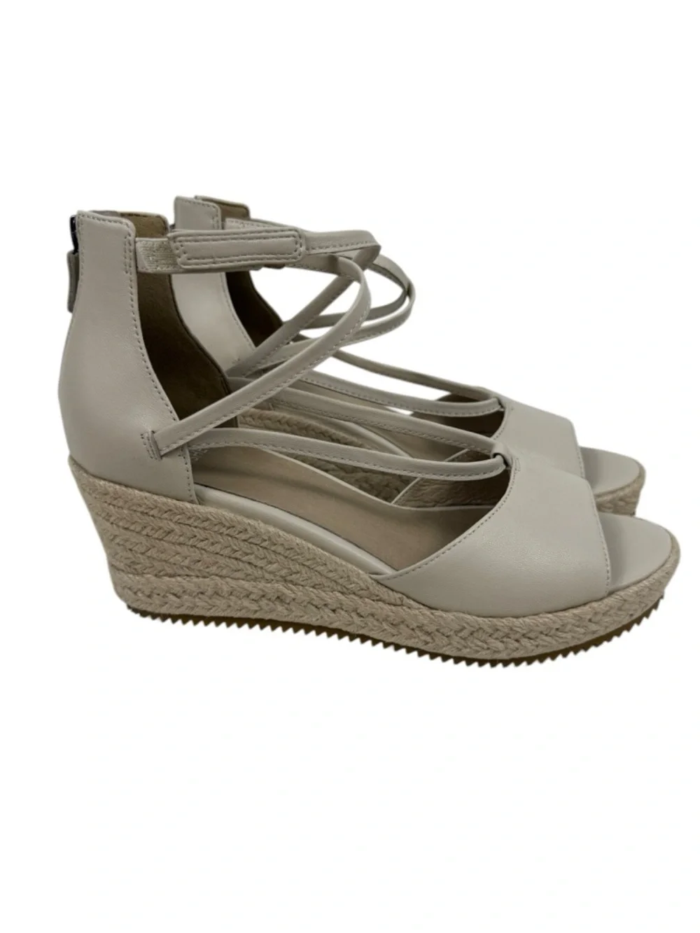NEW Eileen Fisher Wesson Tumbled Nubuck Wedge Espadrille Sandals Sz 9.5